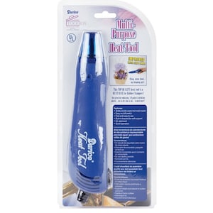 May include: Blue Darico Heat Tool with a safety shield, on/off switch, and a built-in bracket for self-support. The tool is UL approved and has a quiet operation. The packaging features the text "Multi-Purpose Heat Tool" and "Improved with Easy Grip".