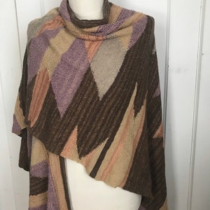 Ralph Lauren Hand knit Sweater Cape Coat Hand Knit Western Tribal Southwestern Aztec Wrap Poncho Shawl