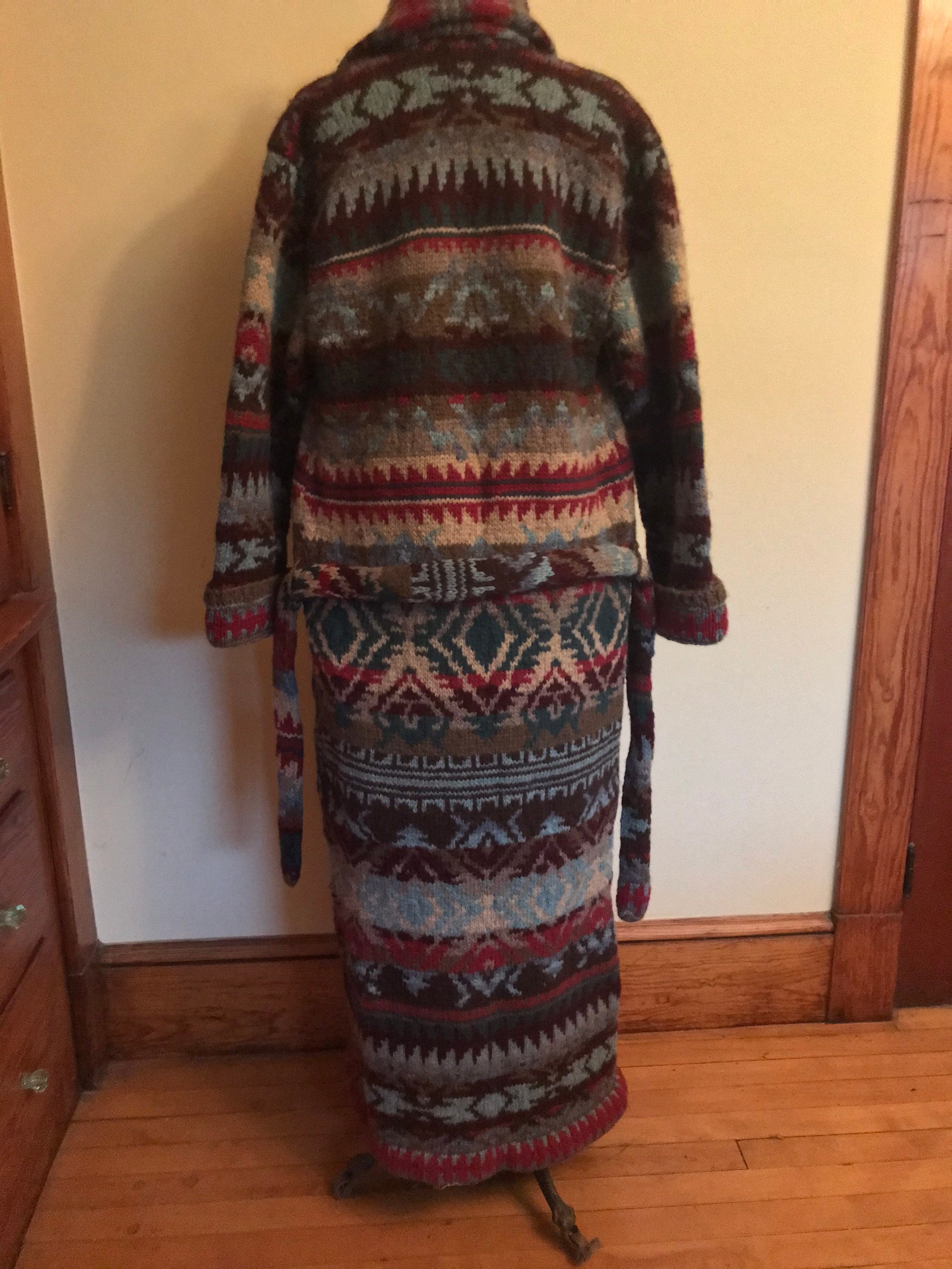 RARE Vintage 90s Polo Ralph Lauren RL95 Patchwork Hand Knit