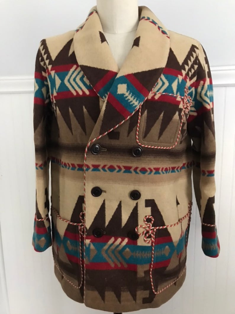 Vintage Ralph Lauren Indian Blanket Coat Beacon Jacket Robe Etsy