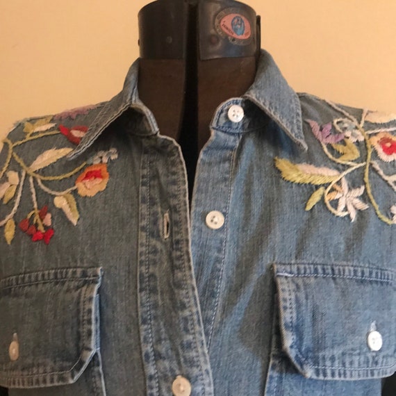 Vintage Ralph Lauren Western Shirt Denim Embroider