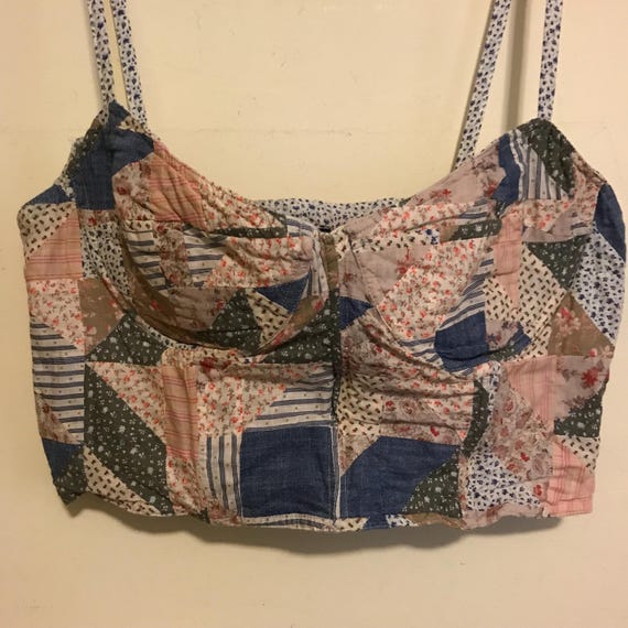 Ralph Lauren Patchwork Top FLAWED Bustier Western… - image 2