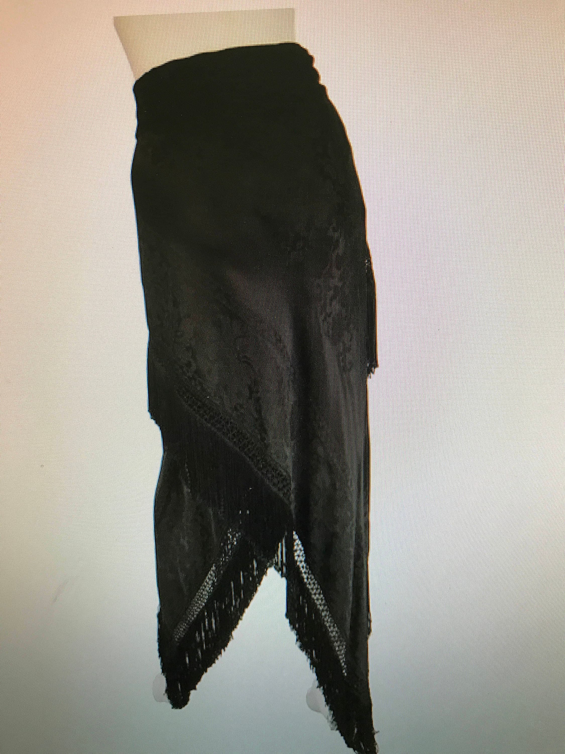 小物 Ralph Lauren dirt fringe long stole Polo Ralph Lauren 100% lambswool fringe scarf black gray