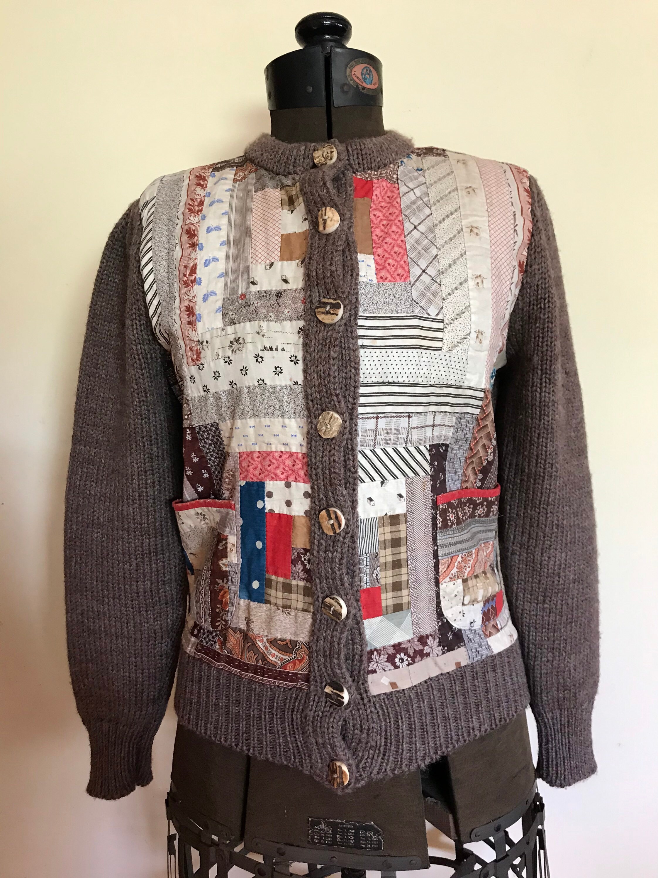 Rare Ralph Lauren Sweater Jacket Patchwork Western Patchwork 