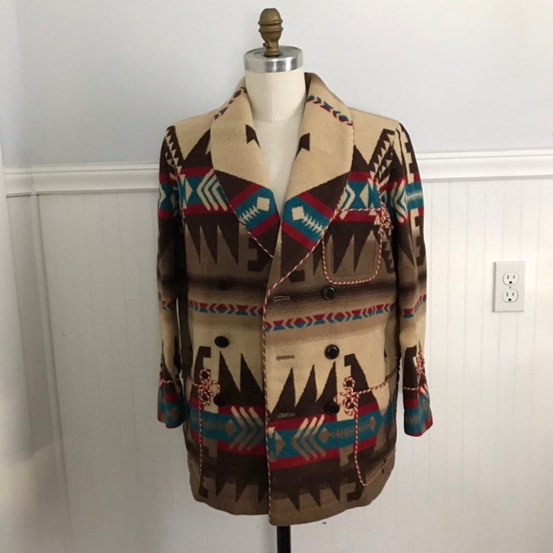 Vintage Ralph Lauren Indian Blanket Coat Beacon Jacket Robe Etsy