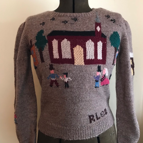 Ralph Lauren Hand knit Sampler Sweater Schoolhouse