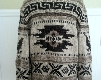トップス edit clothing / Cowichan hand knit 2 Vintage Double Horse Cowichan Sweater Full Zip Knit Diamond