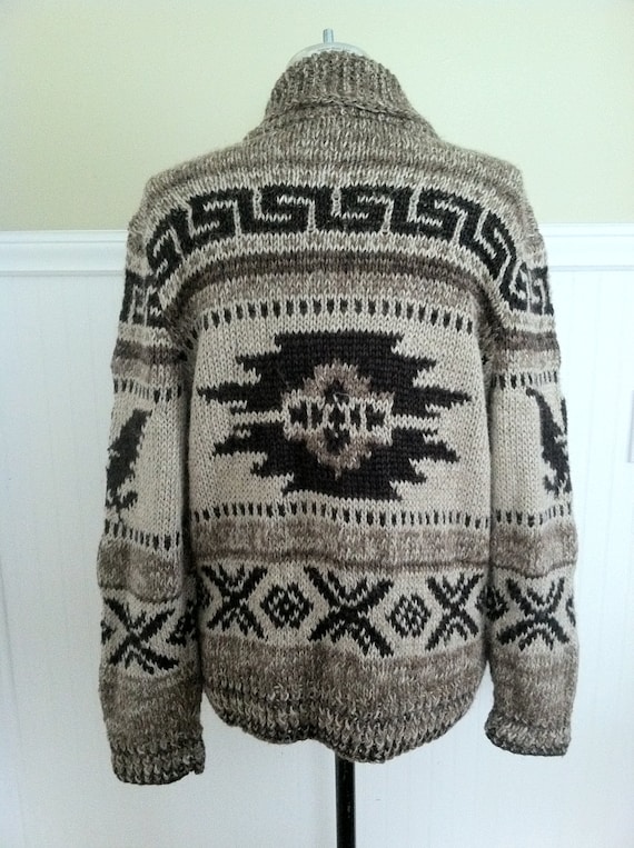 Ralph Lauren Hand Knit Sweater Cowichan Cardigan Linen S Eagle - Etsy Canada