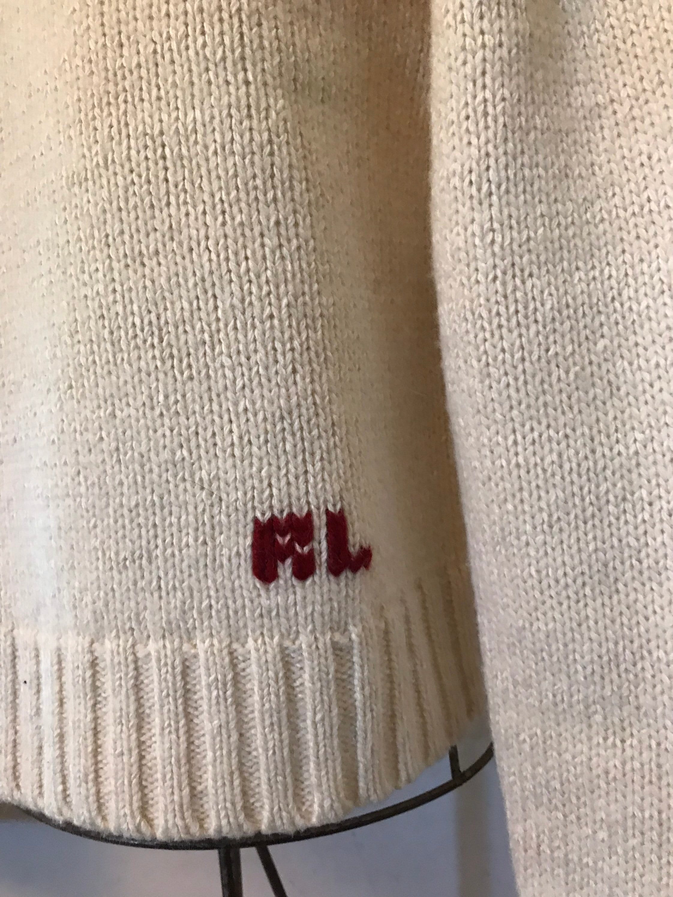 Vintage Ralph Lauren Hand Knit Sweater Star Wool Rare Iconic Vintage Ralph Lauren Hand Knit Sweater Star Wool Rare Iconic
