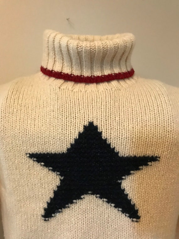 Vintage Ralph Lauren Hand Knit Sweater Star Wool Rare Iconic