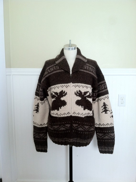 宅配便配送 Ralph Lauren Sweater Hand Knit Wool Cowhichan Reindeer Moose トップス