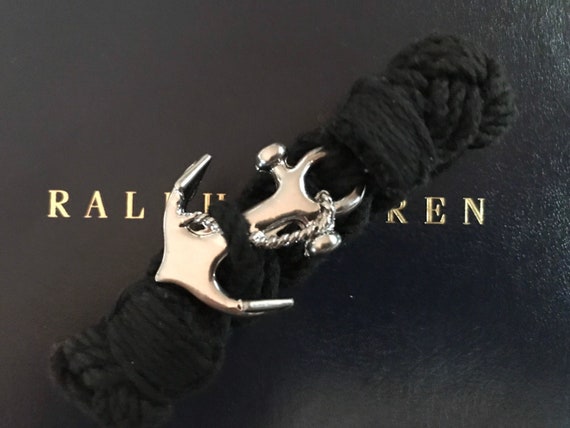 Polo Ralph Lauren braided Nautical anchor bracelet wrist strap red black  blue 67 | eBay