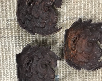 Antique Iron Trays Fragments Rusted Monkey Trays Mid Century Industrial Iron Architectural Metal Garden Decor