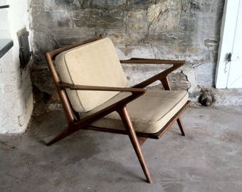 Antique Z Chair Mid Century Z Chair Poul Jensen Selig Danish Modern Made in Denmark Scandinavian