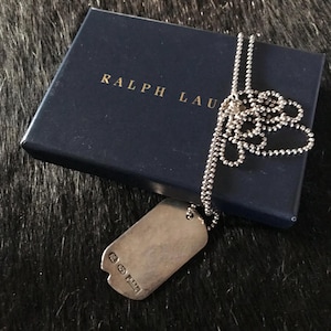 Ralph Lauren RRL Necklace Chain Charm Silver Necklace Dog Tag