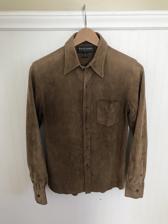 Ralph Lauren Suede Shirt Vintage Western Suede Le… - image 2