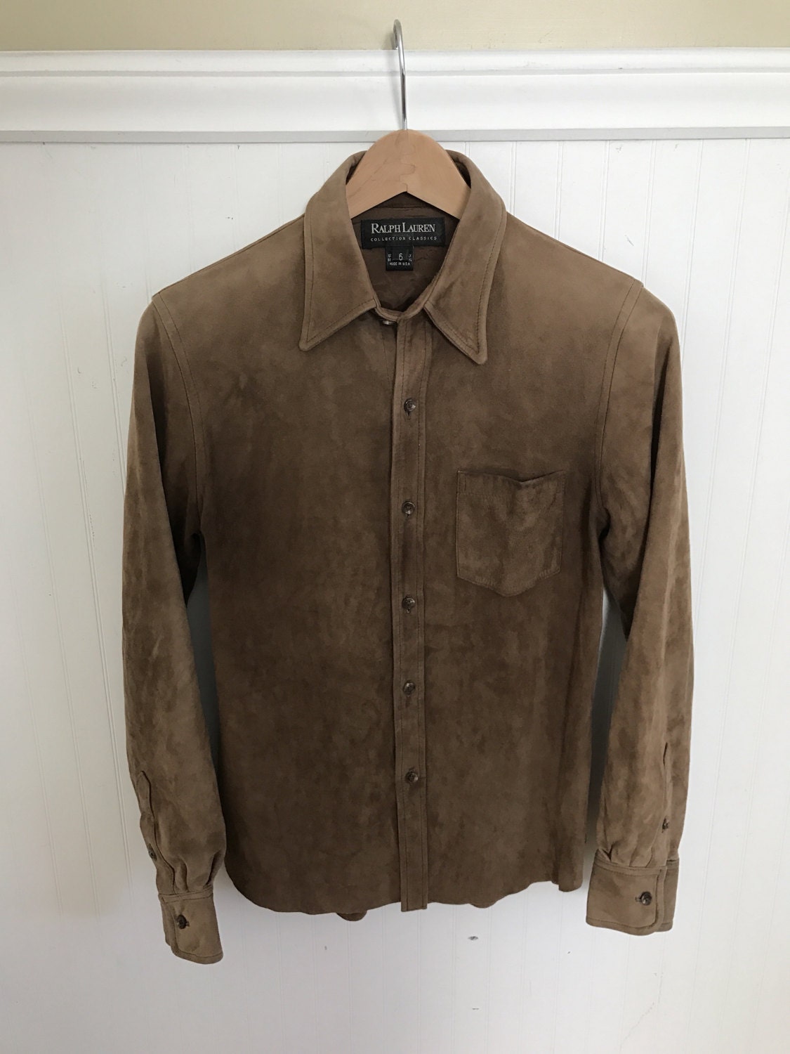 Ralph lauren suede shirt clearance