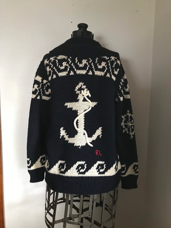 Ralph Lauren Hand knit Sweater Cowhican Nautical S