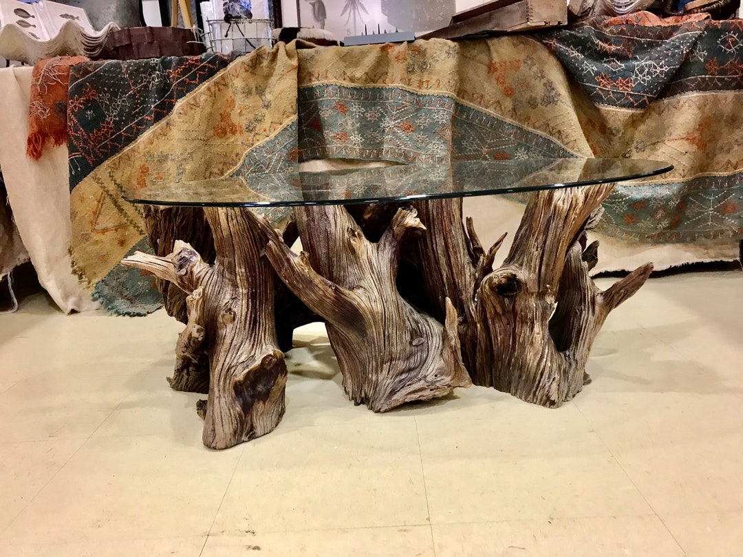 Antique Driftwood Table Mid Century Driftwood Coffee Burled Wood Cocktail Table Etsy