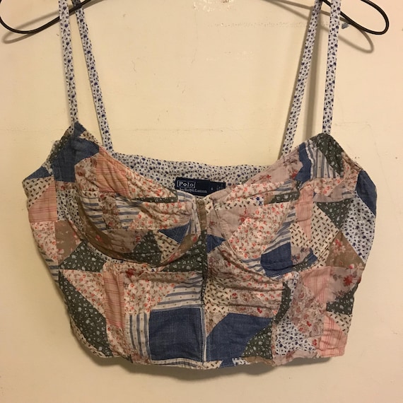 Ralph Lauren Patchwork Top FLAWED Bustier Western… - image 3