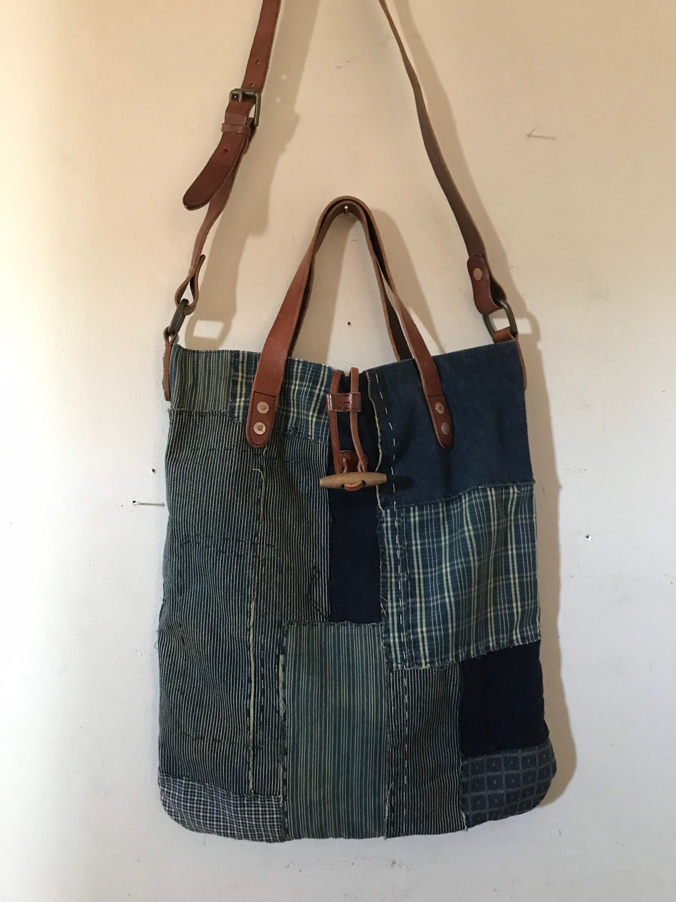 Ralph Lauren Patchwork Bag Blue Denim Indigo Shibori Bag Buro Quilt Western Polo Tote J Auger Etsy UK