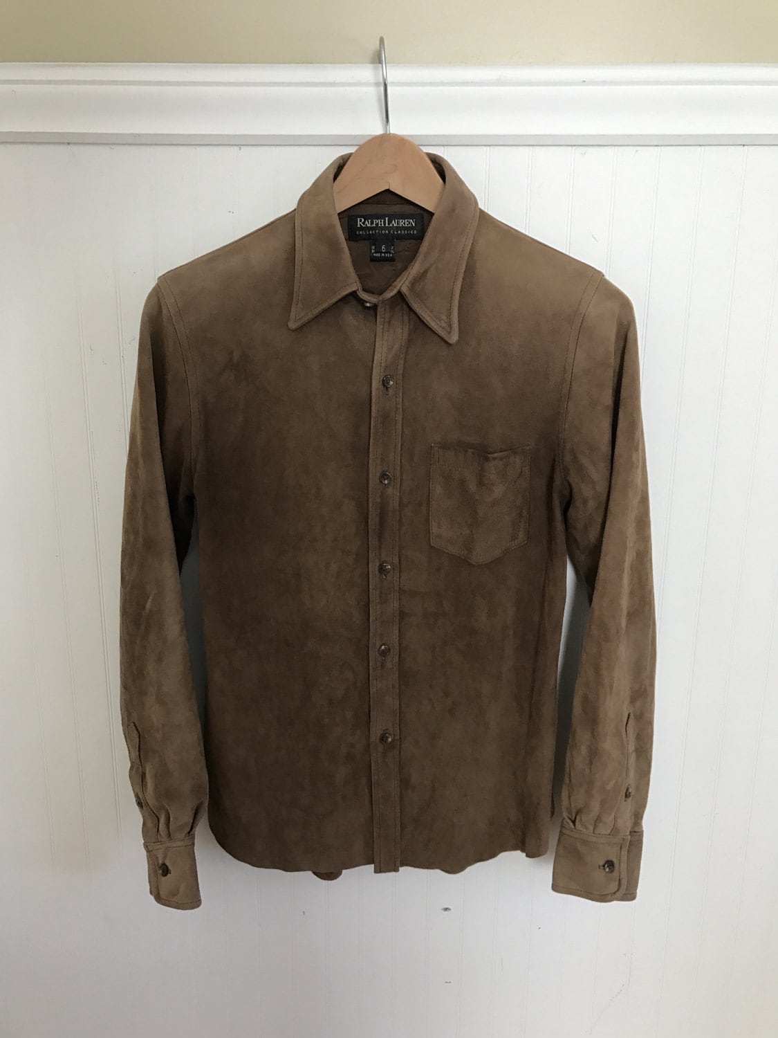 Ralph Lauren Suede Shirt Vintage Western Suede Leather Shirt 