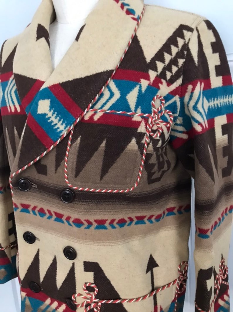 Vintage Ralph Lauren Indian Blanket Coat Beacon Jacket Robe Etsy