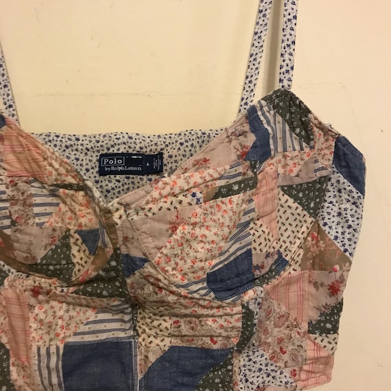 Ralph Lauren Patchwork Top FLAWED Bustier Western… - image 1