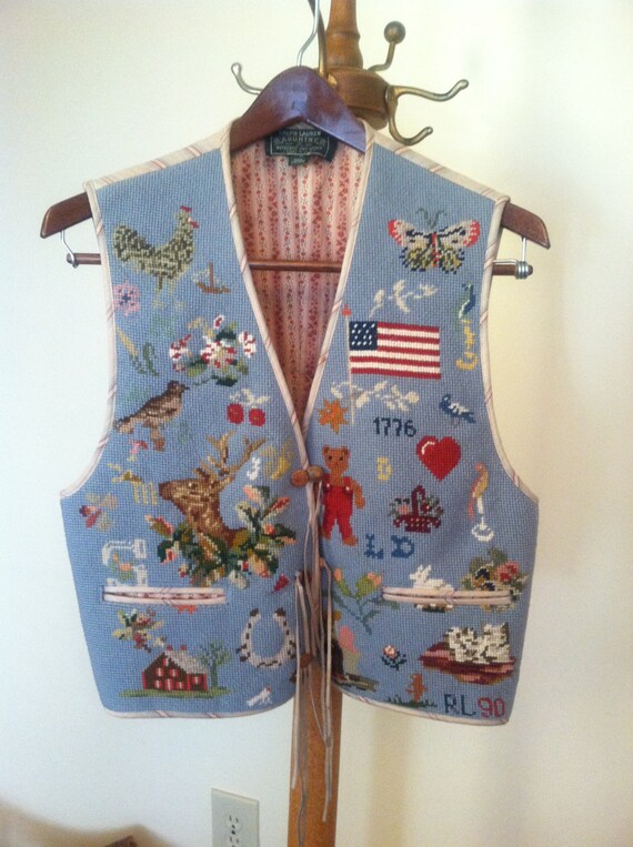 Rare Ralph Lauren Vest Vintage Country Americana N