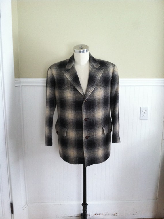 Ralph Lauren Western Jacket Wool Plaid Black Coun… - image 2