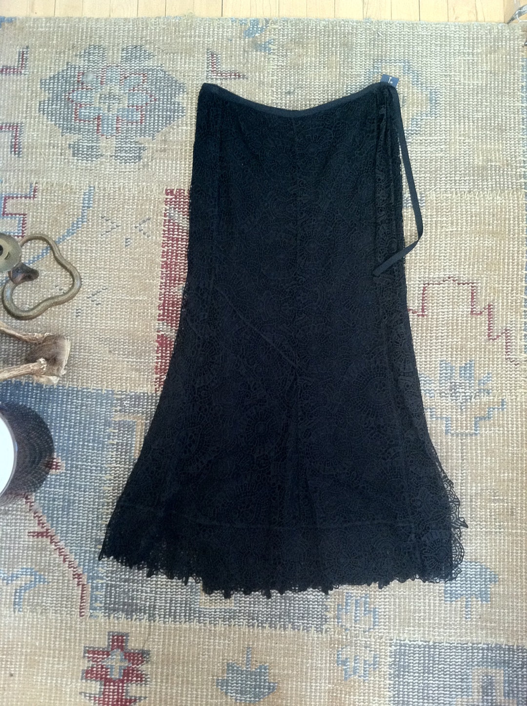 VTG Ralph Lauren Women’s Black Silk Draped Neck Slip Maxi Dress Elegant Size 8