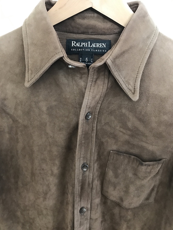 Ralph Lauren Suede Shirt Vintage Western Suede Le… - image 4