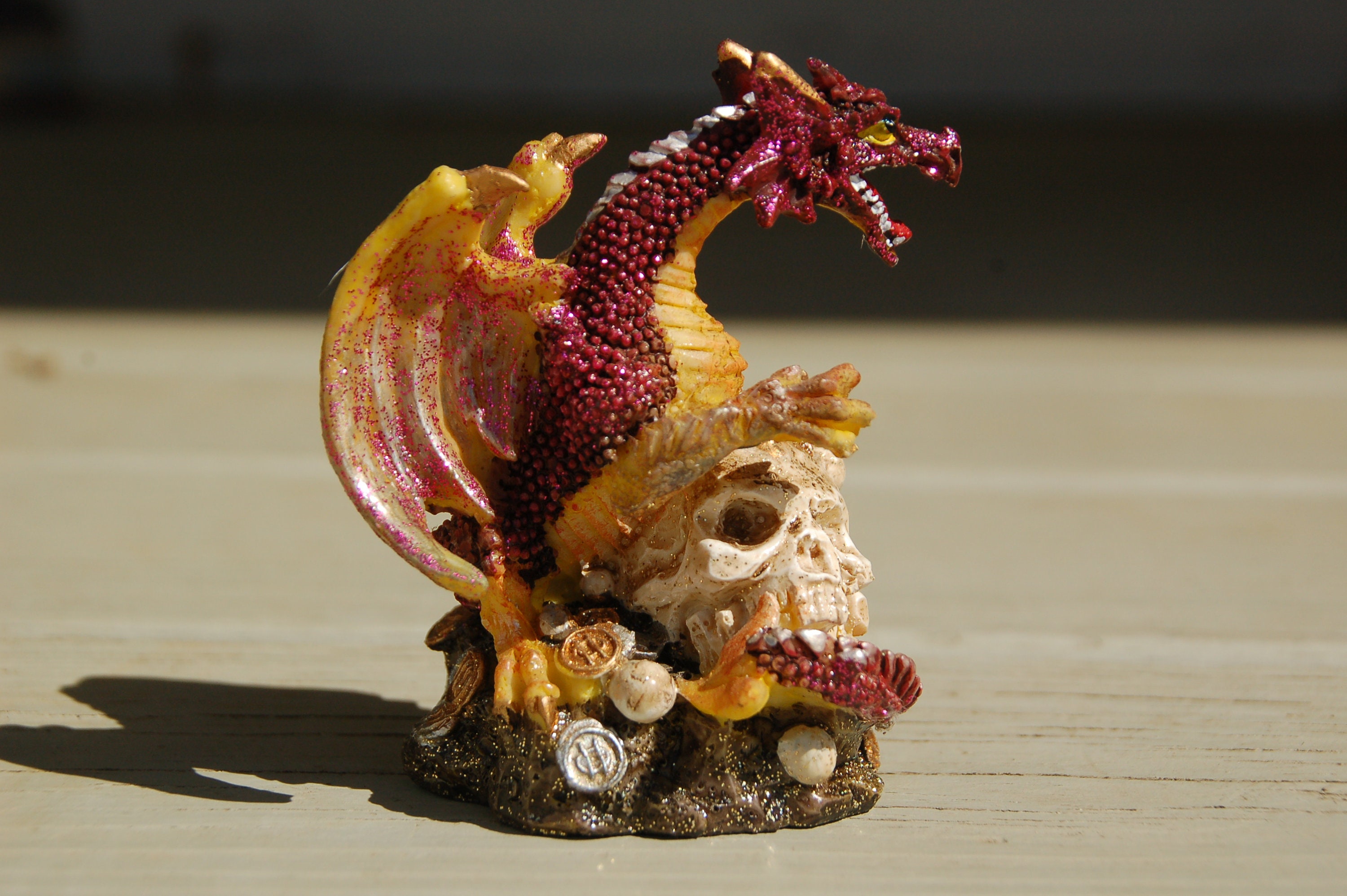 Vintage Resin Dragon Figurine Home Decor Collectible Etsy