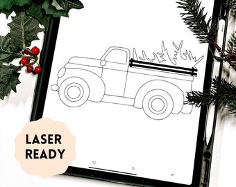 Christmas Truck Scroll Saw Template | Laser Ready Cut File