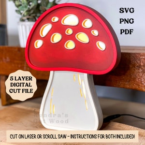 Pilz Lichtschnitt-Datei: Layered Laser & Dekupiersäge Vorlage (SVG, PNG, PDF)