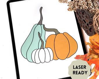 Fall Gourds and Pumpkins | Scroll Saw Template | Laser Ready | Digital Cut File