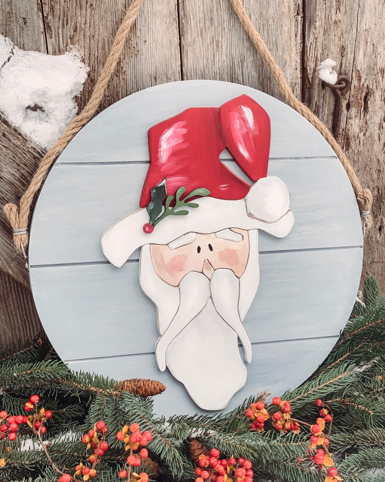 Santa scroll saw template Christmas pattern Etsy