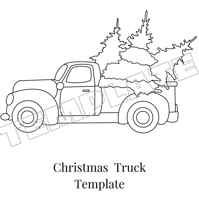 Christmas truck scroll saw template/ pattern Etsy