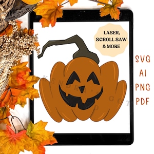 Jack O Lantern Scroll Saw Template Laser Ready Cut File Etsy