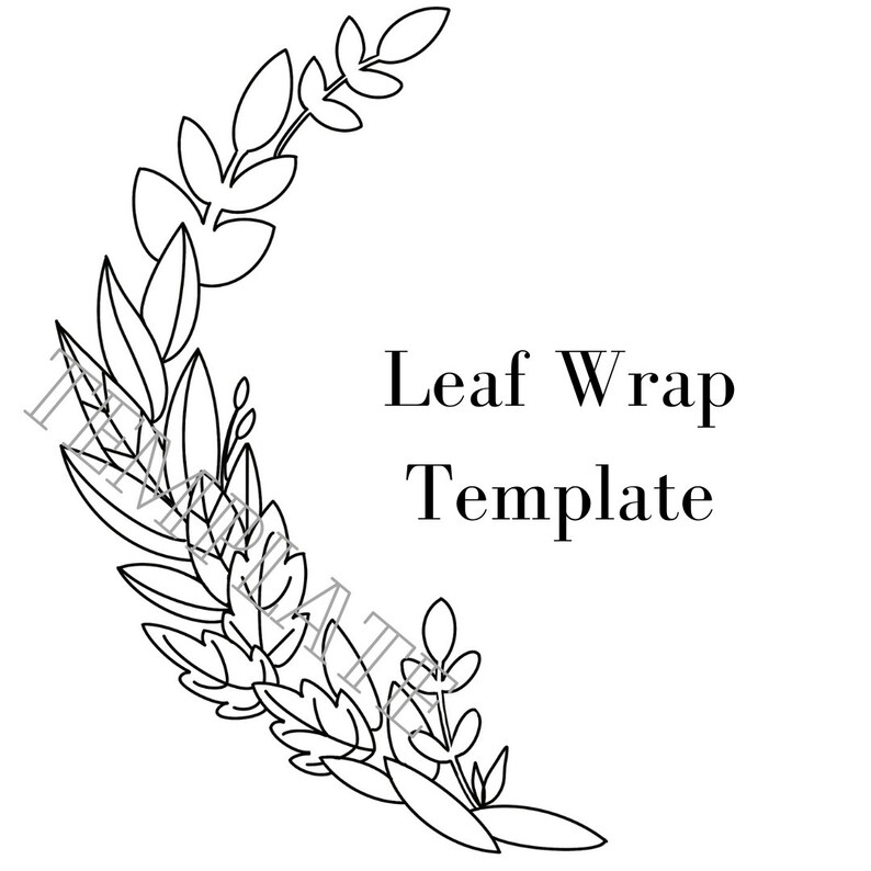 Leaf wrap laurel wreath template and scroll saw pattern Etsy