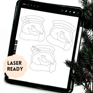 Snowman Face Scroll Saw Template | Laser Ready Cut File
