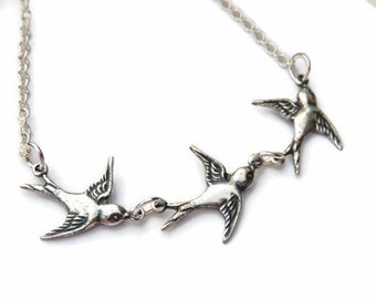 three birds gift for mother Partridge Bird International Sterling Pendant Hen Pendant