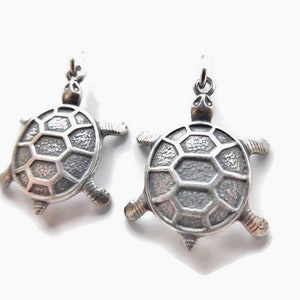 Antiqued Silver Turtle Earrings You Choose Ear Wires - Sterling Silver, Hypoallergenic, Lever Back, Nature Jewelry, Turtle Gifts For Her