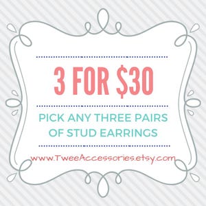 3 Pack Of Stud Earrings - You Choose Three Pairs On Hypoallergenic Posts, Flowers, Laser Cut Acrylic, Whimsical Cutecore Jewelry