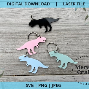 T-Rex Dinosaur Keychain Glowforge Laser SVG File