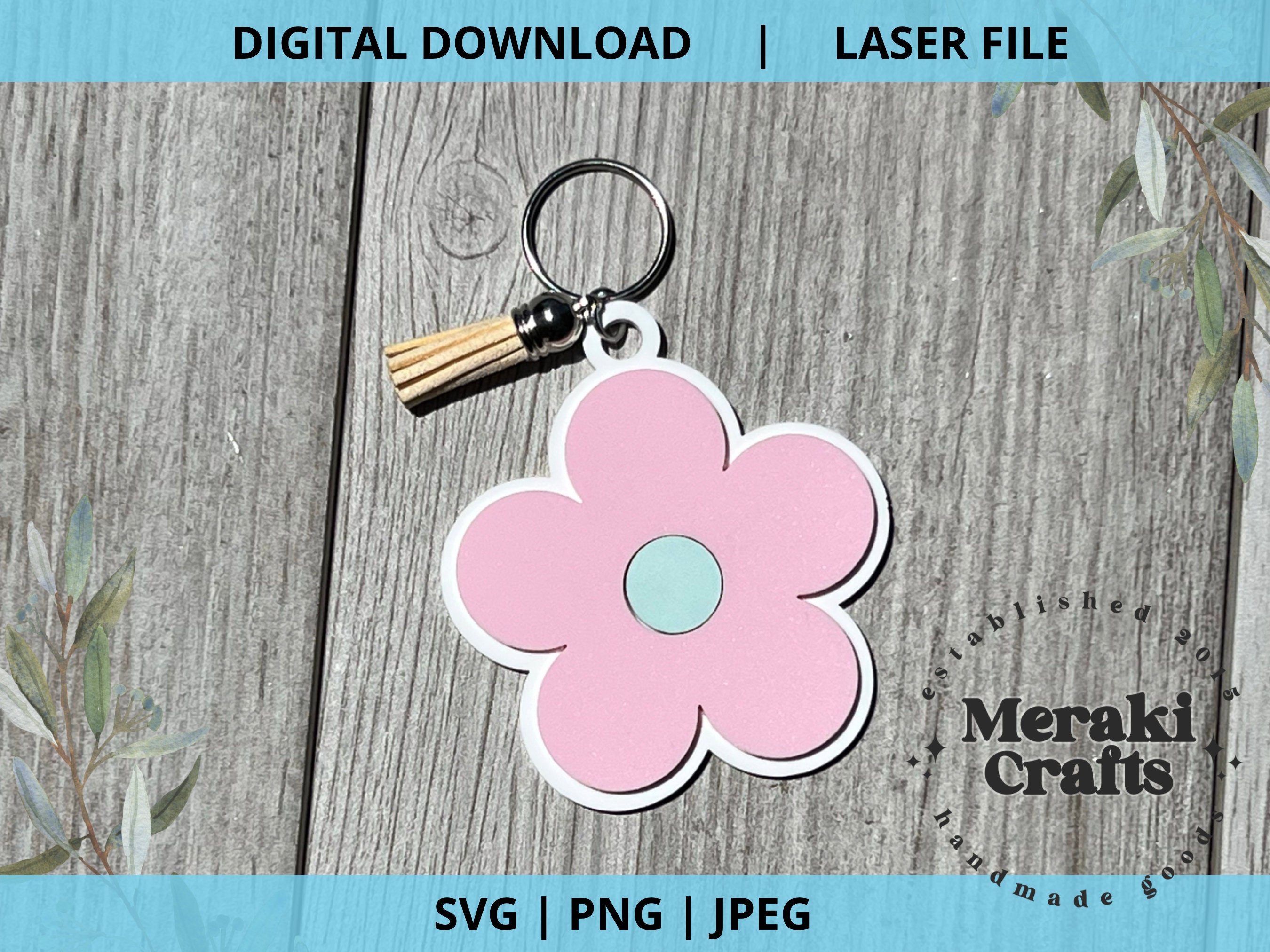 Elegant Daisy Flower Edition Personalized Acrylic Keychain – MissMomentos
