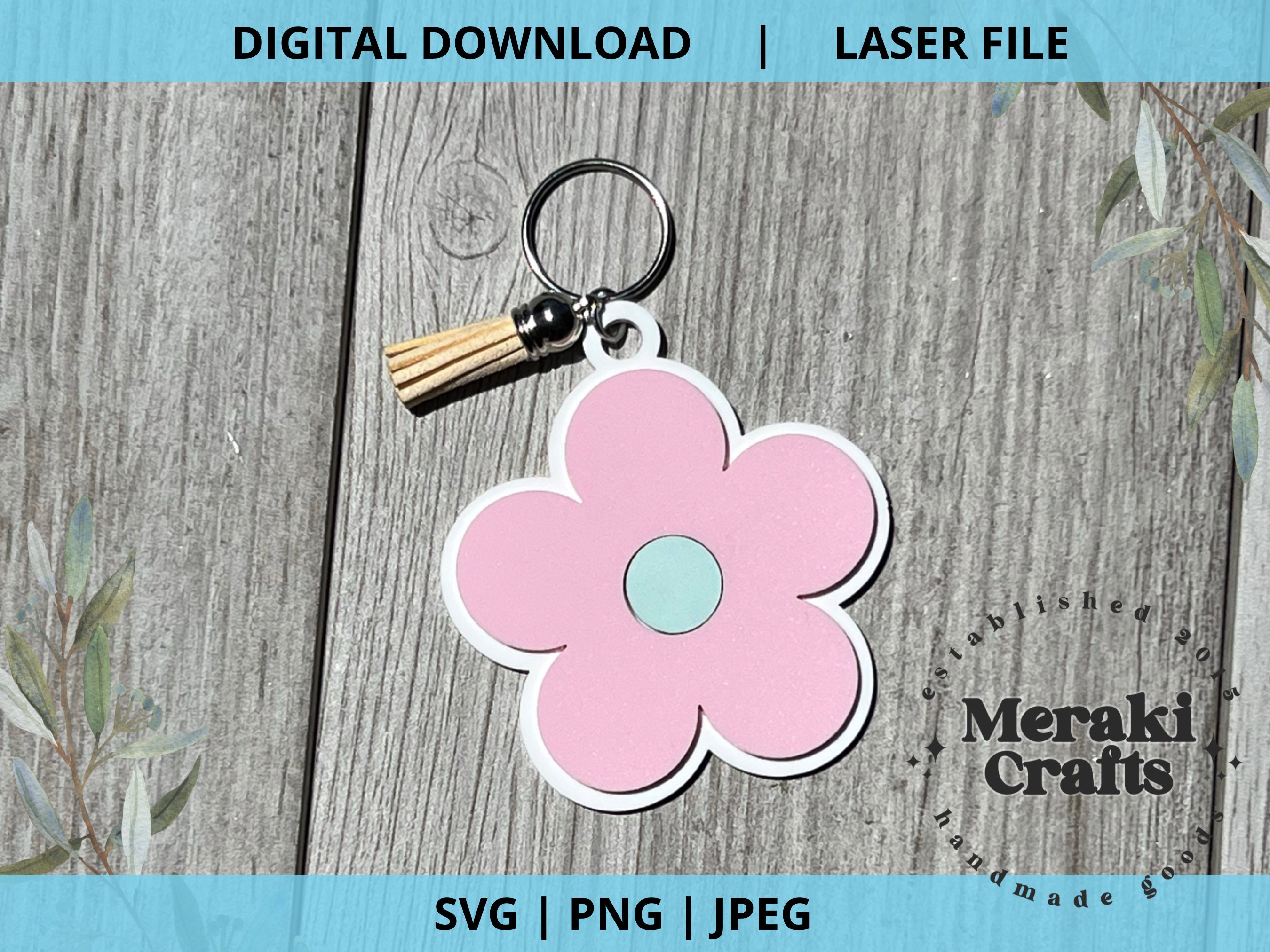Daisy Keychain SVG Glowforge Laser File