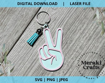 Peace Sign Keychain Glowforge Laser SVG File