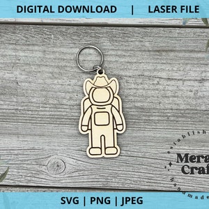 Chaveiro Cowboy Espacial Arquivo SVG Laser Glowforge