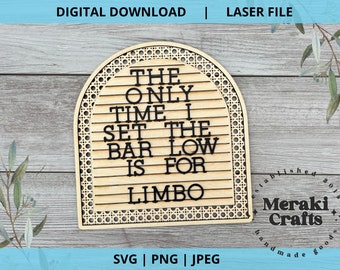 Rattan Arch Letter Board Glowforge Laser SVG File